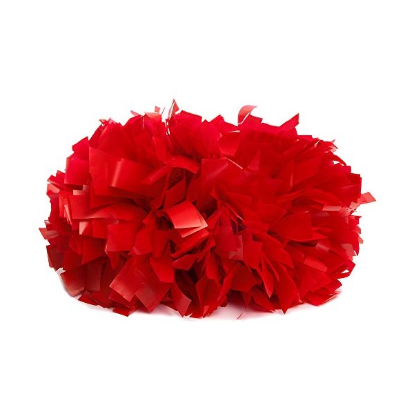 4 Inch Solid Vinyl Pom for Dance & Cheerleading Red