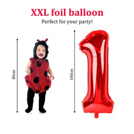 40 Inch Red Large Numbers Balloons 7, Number 7 Digit 7 Helium Balloons, Foil Mylar Big Number Balloons for Birthday Party Anniversary Supplies Decorations