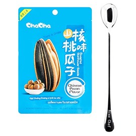 Chacha Sunflower Roasted sunflower Seeds 160g (Chinese pecan flavor, 6 Bag) + One NineChef Spoon