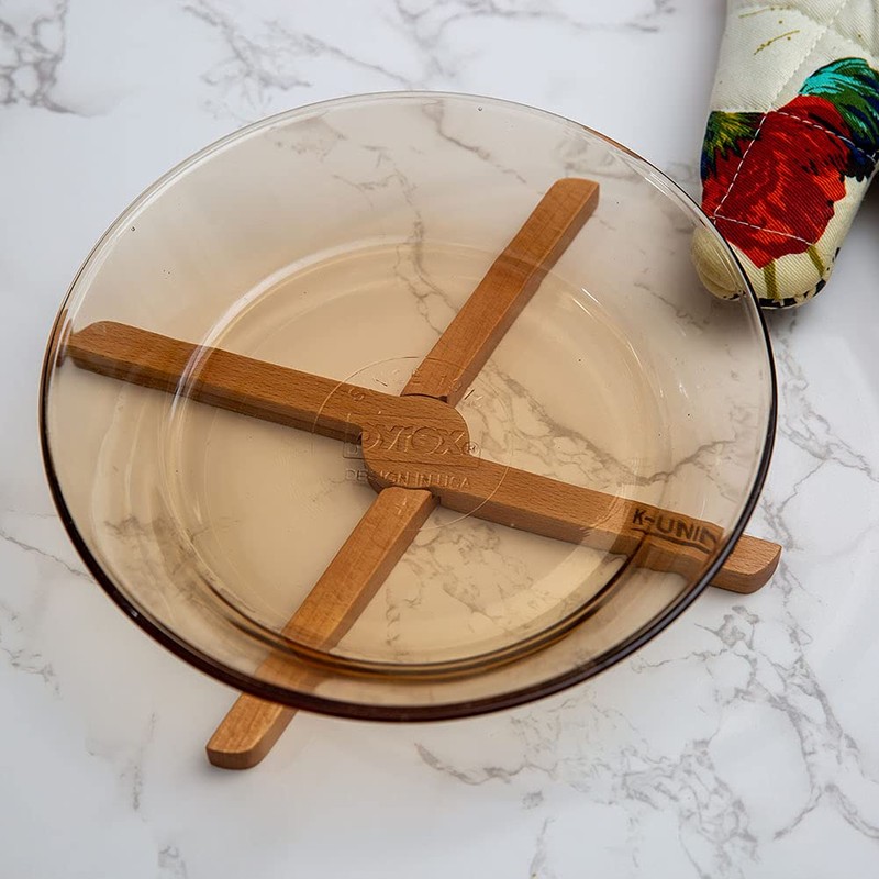 K-UNING Pot Trivet Folding One-Touch Wood Compact Outdoor