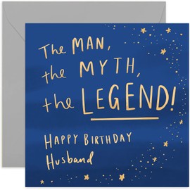Old English Co. The Legend Birthday Card for Boyfriend - Fun Birthday Card for Men | Humorous Birthday Joke For Him | Special Birthday Card for Boyfriend | Blank Inside & Envelope Included (Husband)