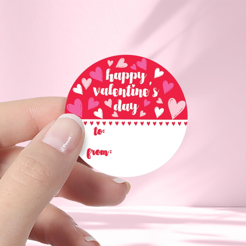 Valentine's Day Stickers for Kids, Red Heart Valentine Label Stickers,