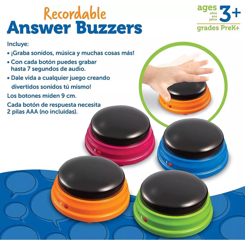 Learning Resources Juego Botones Luz Y Sonidos Learning Answer Buzzers