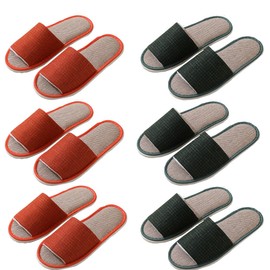 CYlovinho 5-6 Pairs Spa Slippers - Non Slip, Disposable, Indoor, Bathroom, Washable, Foldable, Open Toe, Bulk for Women & Men