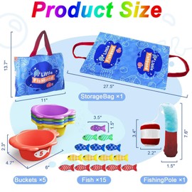 Mtxorvix Montessori Fish Toys, 22 PCS Cloth Fishing Game Sensory Toy, Count Learning Montessori Toys, Number Counting, Color Sorting, Stacking