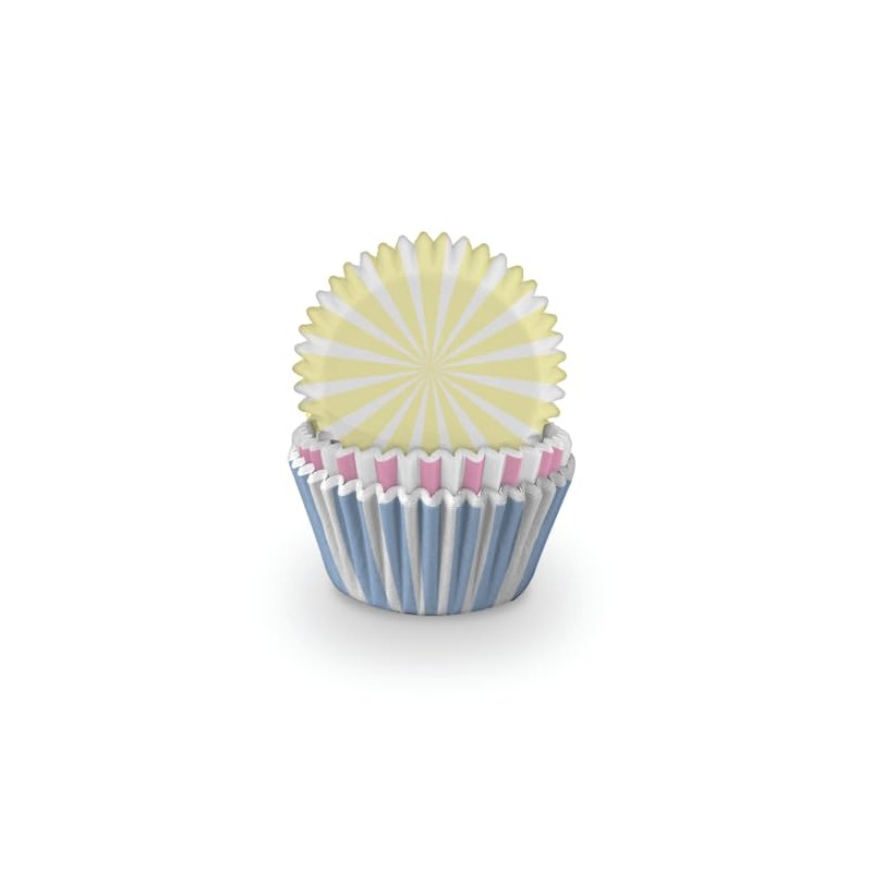 Anniversary House Pack of 75 Stripe Cupcake Cases for Spring
