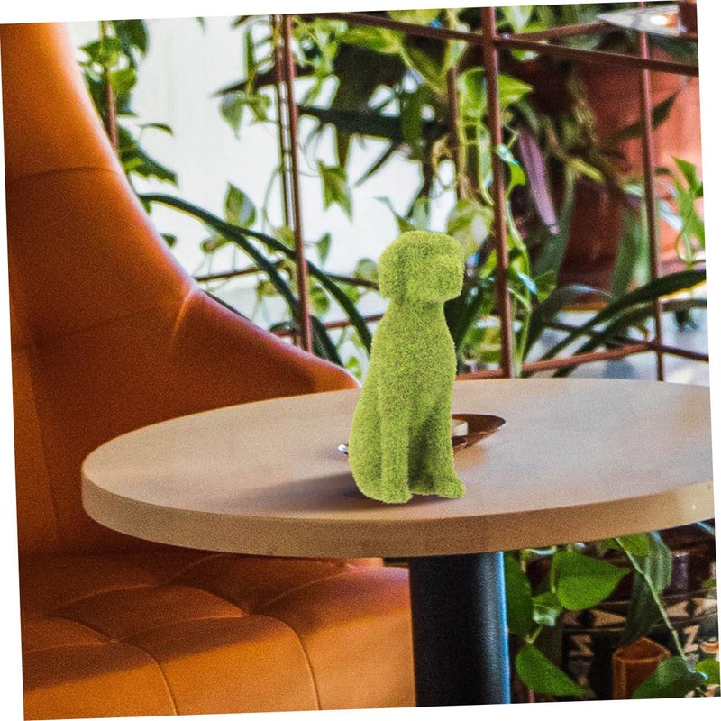 Abaodam 2pcs Faux Moss Dog Cat Figurines Realistic Simulation Outdoor
