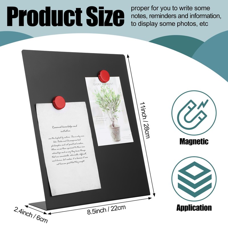 Fainne Magnetic Bulletin Board with Easel Stand Mini Black Magnet