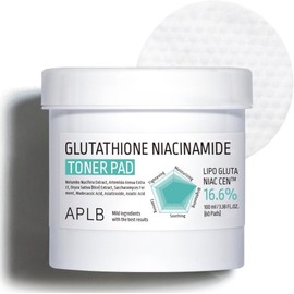APLB Almohadilla de tóner de niacinamida de glutatión LIPO GLUTA NIAC CEN™ 16.6% 3.38 FL.OZ/Cuidado de la piel coreano, almohadillas de tóner de doble superficie, hidratación de larga duración