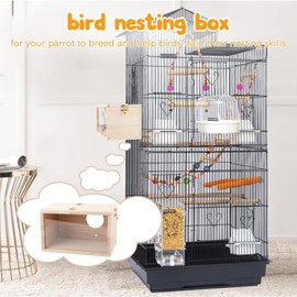 Wood Parrot Breeding Box | Bird Nest Breeding Box | Bird Nesting House, Wooden Parrot Breeding Mating Box, Parakeet Breeding Box for Lovebirds, Cockatiel, Finch