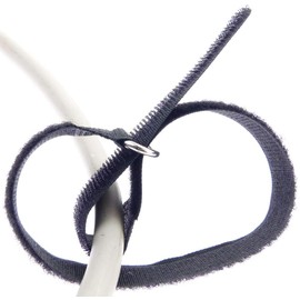 40 x 30 cm x 20 mm Resealable Velcro Cable Ties Black with Metal Eyelet - Cable Velcro Tape 300 mm Reusable
