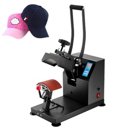 VEVOR Heat Press 6x3.75Inch Curved Element Hat Press Clamshell Design Heat Press for H - Black, 5.5 x 3.5 inch