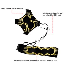pzihao Football Kick Trainer, Footballs Training Aid with Flexible Adjustment Belt, Children Adult Solo Football Practice Equipment Suitable for 3 4 5 Balls