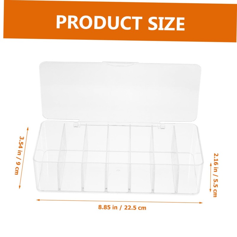 DOITOOL 1set Box Compartments and Cover Transparent Cord Organizer for