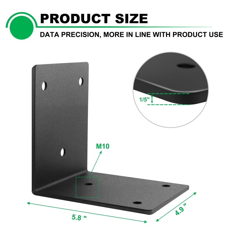 Andorm 2 Pack Heavy Duty Corner Angle Brackets for Outdoor