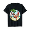 Santa Claus Reindeer Beach Swimming Trunks Palm Trees Christmas T-Shirt,