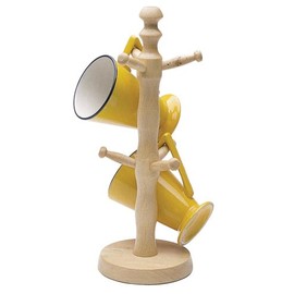 KitchenCraft Wooden Mug Tree Holder, Beechwood, 11.5 x 32.5cm, Brown