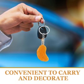 Holibanna Pack of 2 Simulation Fruit Orange Key Fob Artificial Fruit Key Chain for Female Resin Purse Car Backpack, orange