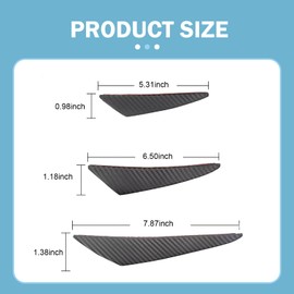 Zeathery 6 PCS Car Spoiler Canards Kit, PVC Smooth Linear Anti-collision Crescent Wind Blade Front Bumper Side Skirt Spoiler, Bumper Decorative Accessories, for Most Cars (Carbon Fiber Black)