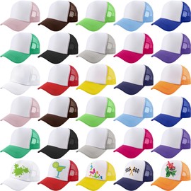 SGBETTER 30 Pcs Sublimation Trucker Caps Mesh Trucker Hat DIY Printing Baseball Hat Bulk for Adult Summer Sports (UK, Alpha, One Size, Color Set 1)