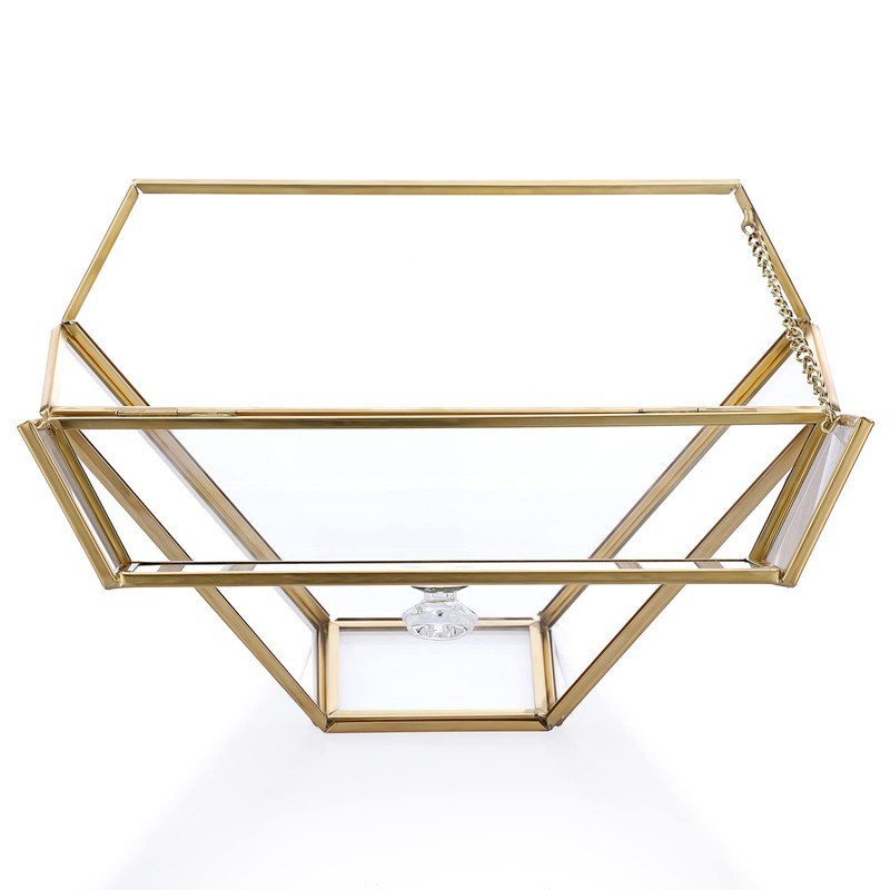 ELLDOO Gold Glass Coffee Filter Holder Coffee Paper Storage Container