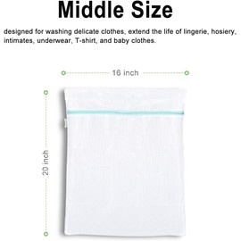 OTraki Mesh Laundry Bag for Delicates 2 Pack 16 x 20 inch Zippered Large Washing Machine Bags for Sweater Blanket Bedding Garment Dirty Clothes Washer Dryer Net Protector Travel Dorm Organizer