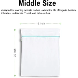OTraki Mesh Laundry Bag for Delicates 2 Pack 16 x 20 inch Zippered Large Washing Machine Bags for Sweater Blanket Bedding Garment Dirty Clothes Washer Dryer Net Protector Travel Dorm Organizer