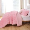Smoofy Fluffy Queen Comforter Set, Faux Fur Pink Comforter Set