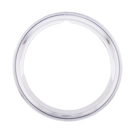 United Pacific A6138 Stainless Steel 15-inch Smooth Beauty Trim Ring, Highly Polished, Smooth Style, Beauty Rim Trim - ONE Set (Pack of 4 Trim Rims)