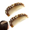 Handmade Buffalo Horn Wide-Tooth Comb, Natural Color, 2 Piece