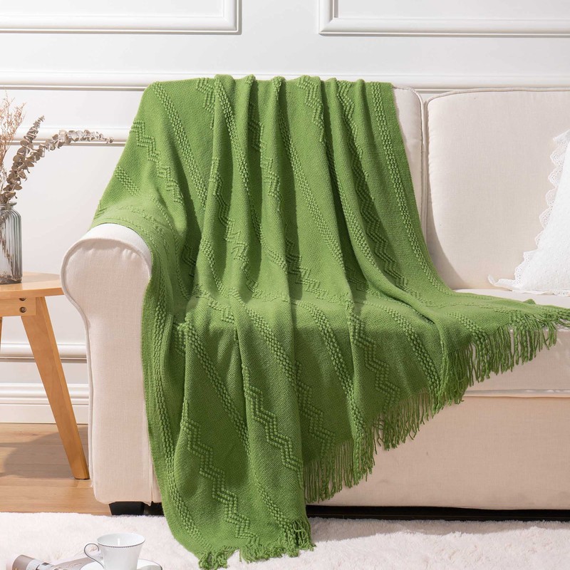 BATTILO HOME - Manta de punto suave, ligera, con textura