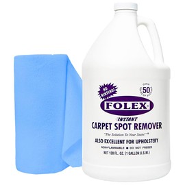 FOLEX Instant Carpet Spot Remover Carpet Cleaner with Reusable Cleaning Cloth - 128 oz - Removes Pet Accidents, Grease, Red Wine and More - 1 Pack