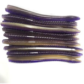 Softy Lure 20 Pcs 5" Finesse Worm, Trick Worm (Scent, Float) Soft Plastic Worm, Bass Fishing Lure, Soft Plastic Bait (PB&J)