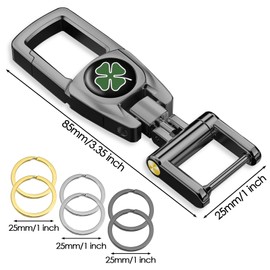 WOSITE Metal Car Keychain with 6 Key Ring for Jeep, Honda, Toyota, Ford, Chevy, GMC, Dodge & More, Four Leaf Clover, 3.15IN