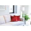 Lex's Linens Set of 2 Crushed Velvet Cushion Covers (Red)