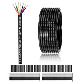 16 Gauge 7 Conductor Electrical Wire 100FT, UL 2464 16 AWG 7 Wire Cable Tinned Copper Stranded 16/7 Way Wire for Automotive Trailer Wire, Lighting, Solar Panel Cable, Extension Cable, Speaker etc.