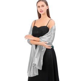 LumiSyne Mujer Sedoso Satén Chales y Envolturas Para Vestido De Noche Color Sólido Bufandas Largo Ligerochal Estola Elegante Chales De Fiesta Para Novia Dama De Honor Boda Bola, 200×70cm