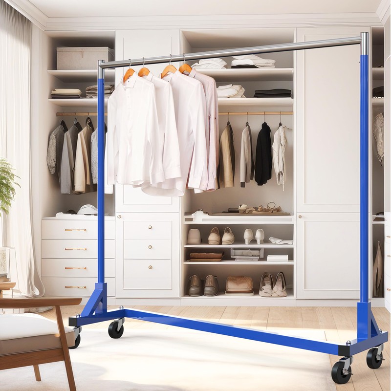 Simple Houseware Industrial Grade Z-Base Garment Rack, 500lb Load with