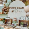 First Year Down Rugby Theme Birthday Party Backdrop Sticker, Baby's