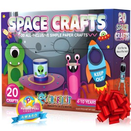 Craftikit® 20 Space Arts & Crafts for Kids - All-Inclusive Fun Toddler Craft Kit, Ages 3-10, Galaxy-Themed Activities