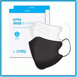 Aikoone KF94/Goodfeeling KF94 Made in Korea 2D K-Style Bird Beak Color Mask (25-Count Zipper Pack) Aikoone KF94 Black 50ea