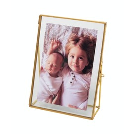Levilan 5x7 Gold Photo Frame Vintage Style Antique Gold Standing Picture Frames with Pressed Glass, Brass (5 x 7)