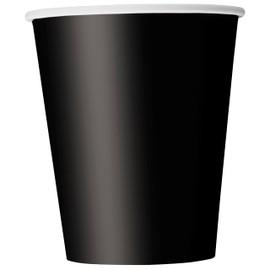 Unique 32046EU - Plastic Free Paper Cups - 266 ml - Black Colour - 14 Count (Pack of 1)