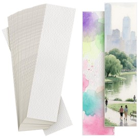 VOKOY 100 PCS Cotton Watercolor Paper Blank Bookmarks, 140lb Heavyweight Watercolor Paper Cards DIY Bookmarks Bulk for Art Projects Gifts Tags Crafts, 7.8x1.9 inch