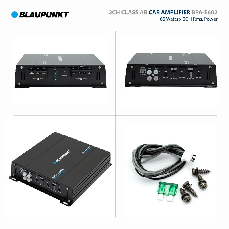 BLAUPUNKT BPA-E602 2-Channel Class AB Car Amplifier - 800W Max