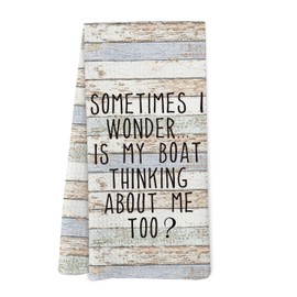 Yorhifa Funny Gifts for Boat Owner, Lake Kitchen Towels, Boat Decor, Lake House Bathroom Dish Hand Tea Towels for Kitchen Decor, Lake Life Decor Decorative Kitchen Towels,Lake House Gifts, 16x24inch
