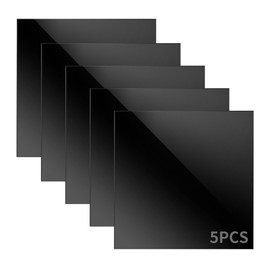 KEJJNYER 5 Pack 12x12 Inch Black Mirrored Acrylic Sheets, 1/8 Inch Thick Mirror Acrylic Sheets for Laser Cutting Crafts, Plastic Glossy Sheet for DIY Project, Art Display