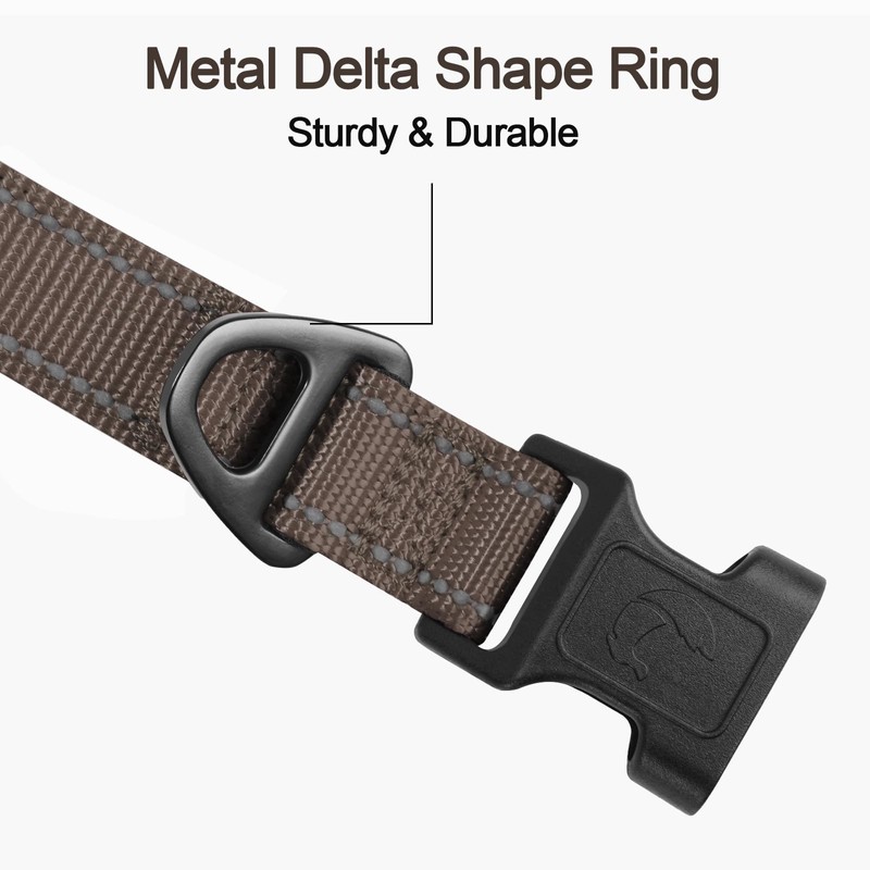 Joytale Reflective Dog Collar, Soft Neoprene Padded, Metal D-Ring, Nylon