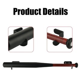 MiOYOOW 2 Pair Baseball Bat Wall Mount, Acrylic Horizontal Baseball Bat Holder Baseball Bat Display Rack Brackets with Hidden Screws for Display