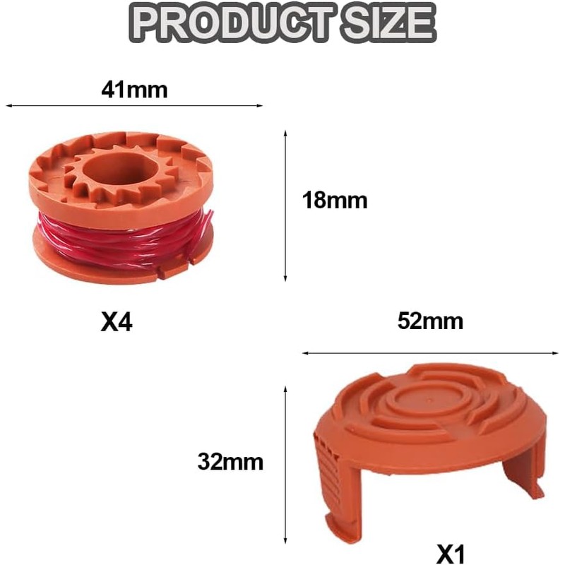 6Pcs Replacement Strimmer Line Compatible with Worx, WA0010 Strimmer Wire